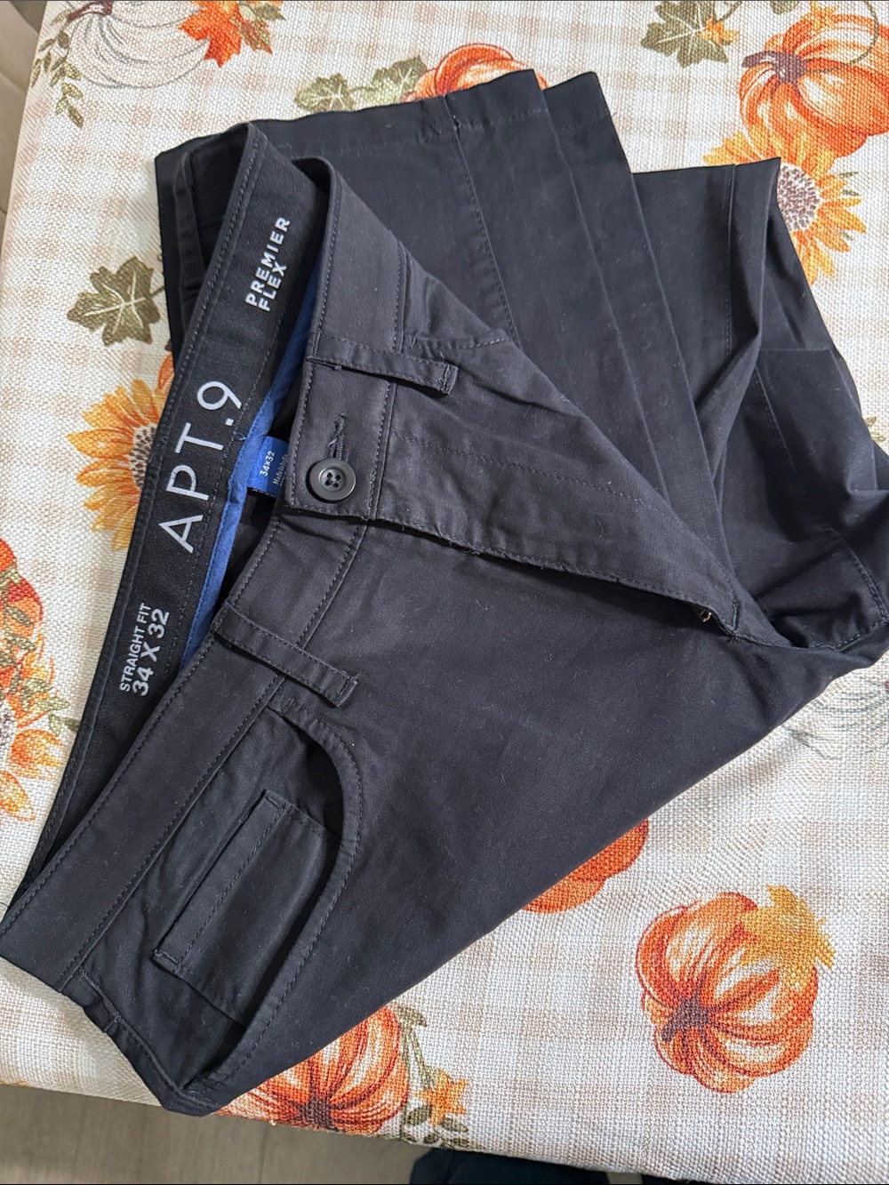 APT. 9 Men's Straight Fit Black Pants 34x32